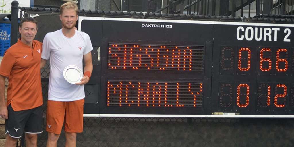 Christian Sigsgaard of Texas at the ITA Men’s All-American Championships