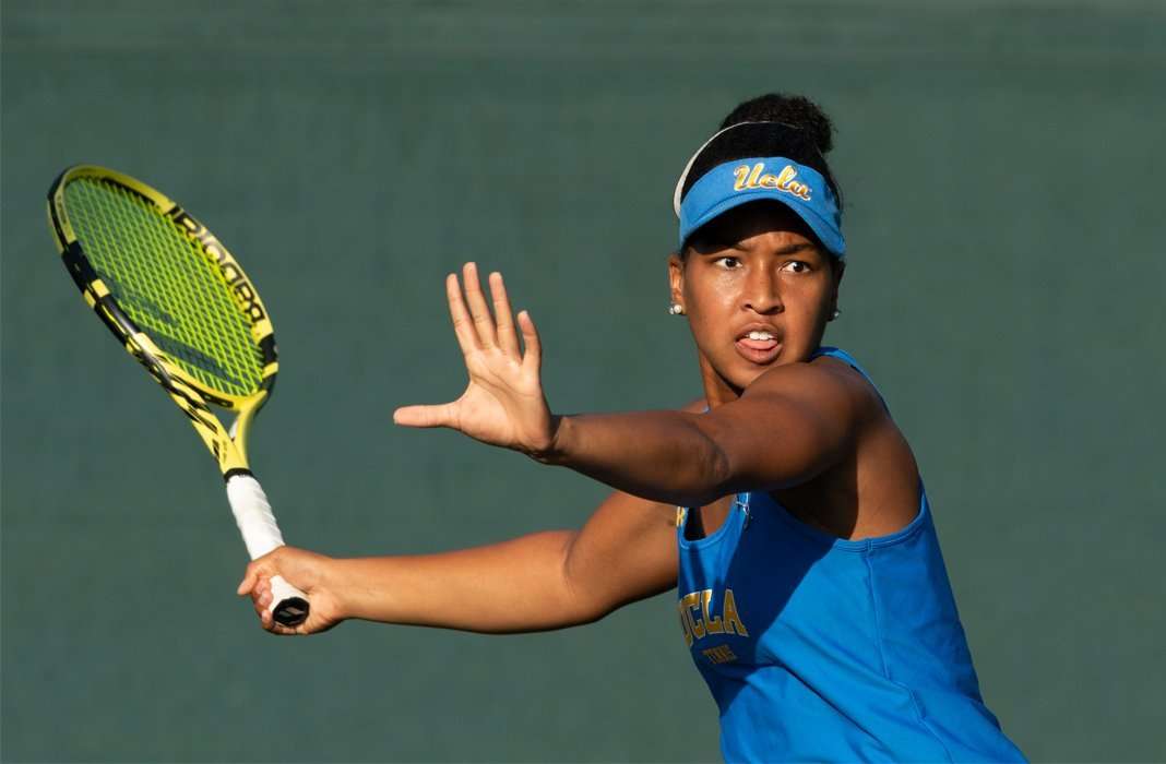 Jada Hart of UCLA during a women's singles match at the 2019 Oracle ITA National Fall Championships