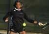 Lailaa Bashir keeps her focus on the ball during the women's singles final of the 2020 ITA Cup