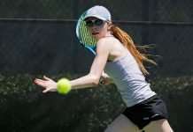 Erica Ekstrand of Williams College at the 2021 NCAA Division III Tennis Championships